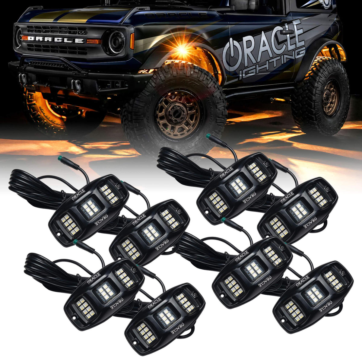 Oracle Lighting Colorshift Rgb+W Underbody Wheel Well Rock Light Kit (8 Pcs) - 5895-339-8