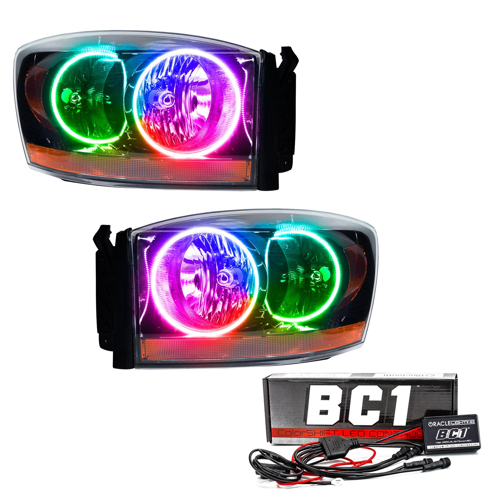 Oracle Lighting 2006 Dodge Ram Pre-Assembled Led Halo Headlights - (Black Housing) (2006 Dodge Ram 1500) - 7033-335