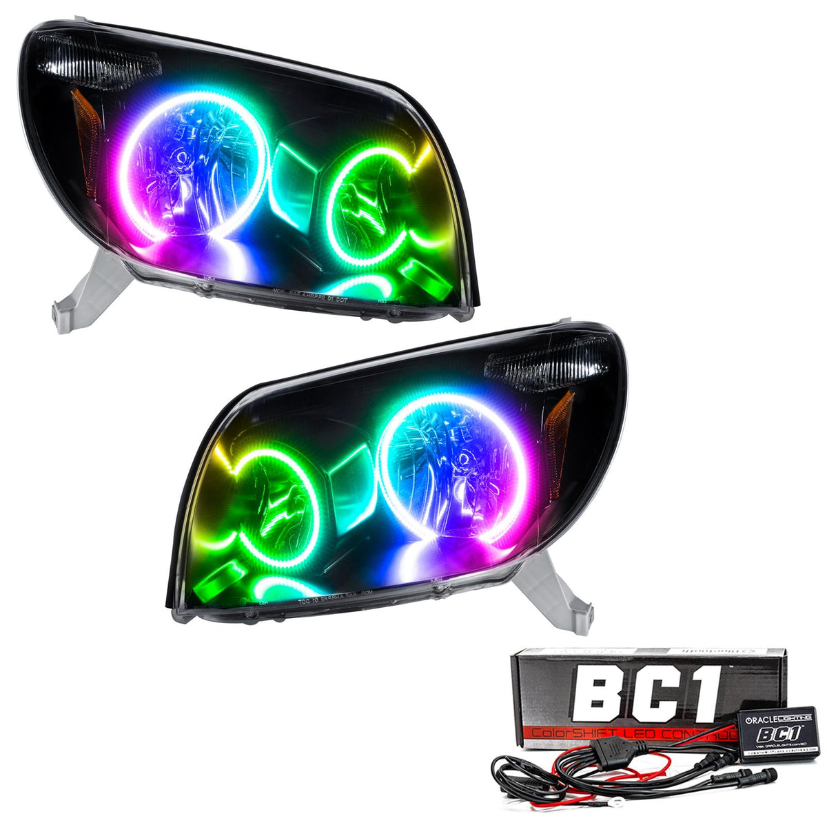 Oracle Lighting 2003-2005 Toyota 4-Runner Pre-Assembled Led Halo Headlights - (Black Housing) (2003-2005 4Runner Limited, 4Runner SR5) - 7118-335