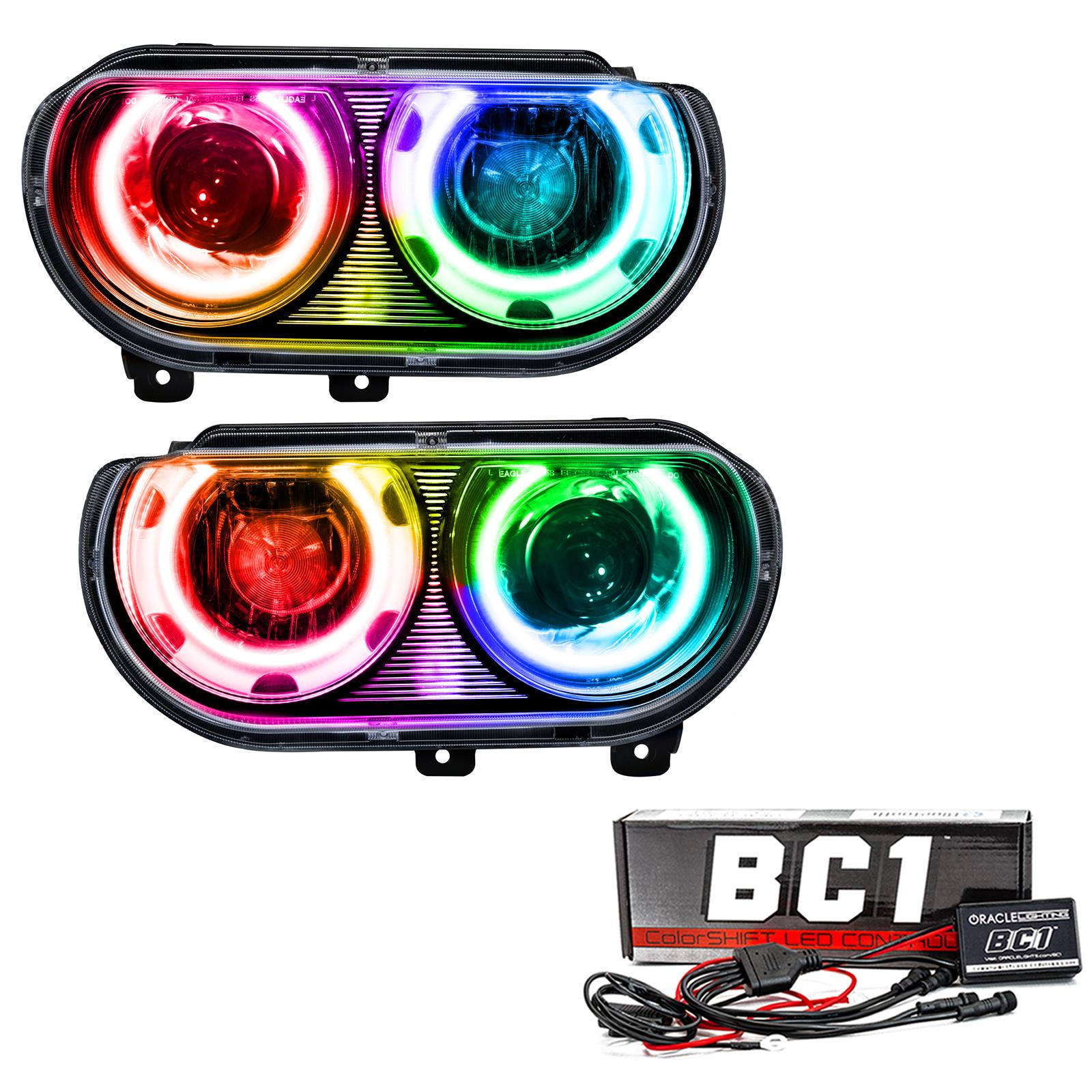 Oracle Lighting 2008-2014 Dodge Challenger Pre-Assembled Led Halo Headlights - (Hid) (2008-2014 Dodge Challenger) - 7132-335