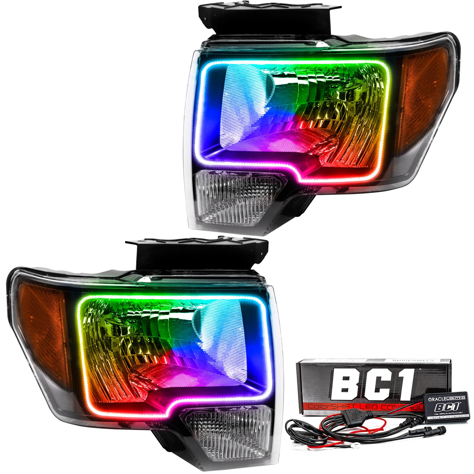 Oracle Lighting 2009-2014 Ford F-150 Pre-Assembled Led Halo Headlights - (Chrome Housing) (2009-2014 Ford F-150) - 7187-335