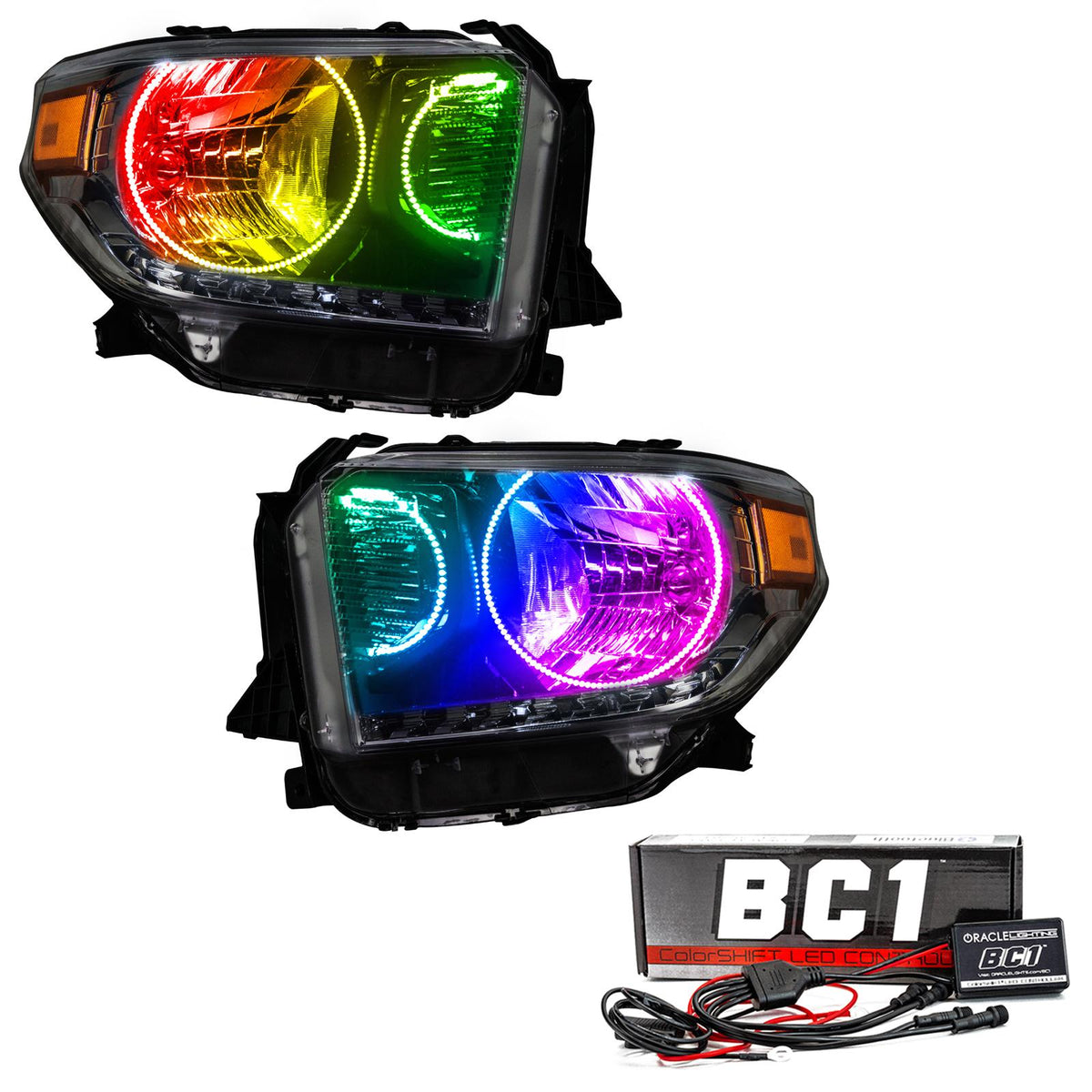 Oracle Lighting 2014-2017 Toyota Tundra Pre-Assembled Led Halo Headlights - (Dual Halo Kit) (2014-2017 Toyota Tundra) - 7204-335