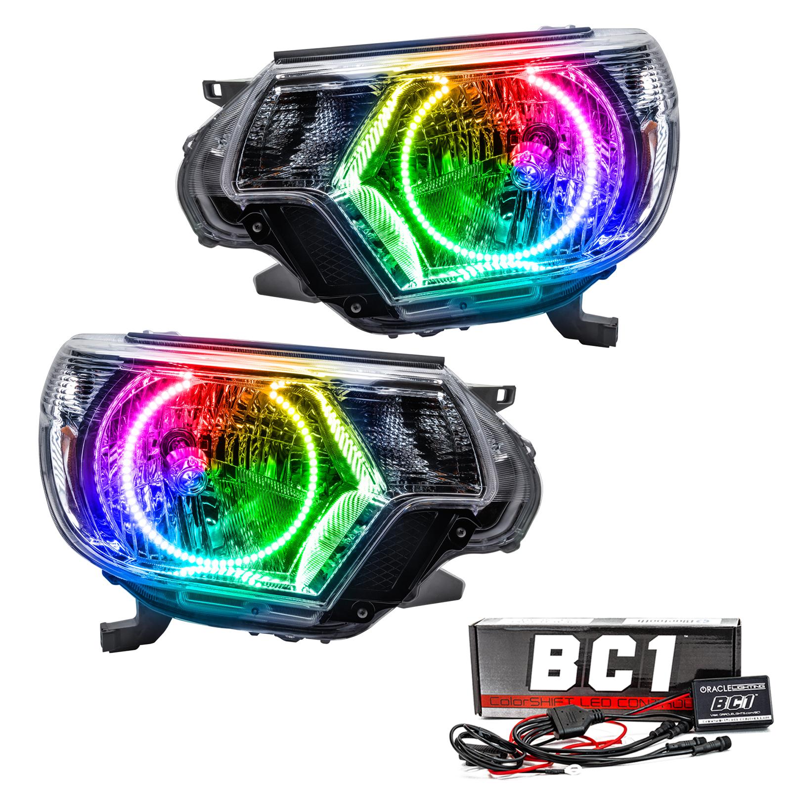 Oracle Lighting 2012-2015 Toyota Tacoma Pre-Assembled Led Halo Headlights - (Chrome Housing) (2012-2015 Tacoma Base, Tacoma Pre Runner, Tacoma TRD Pro, Tacoma X-Runner) - 8163-335