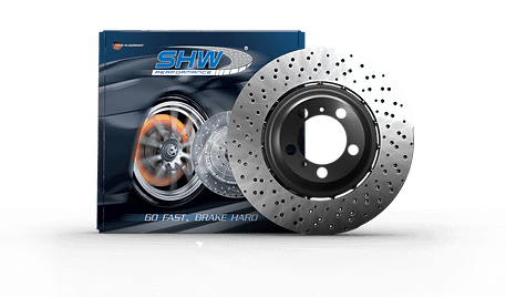 SHW Performance 2020 Audi RSQ3 2.5L Front Cross-Drilled Lightweight Brake Rotor (European Model) - AFX44325