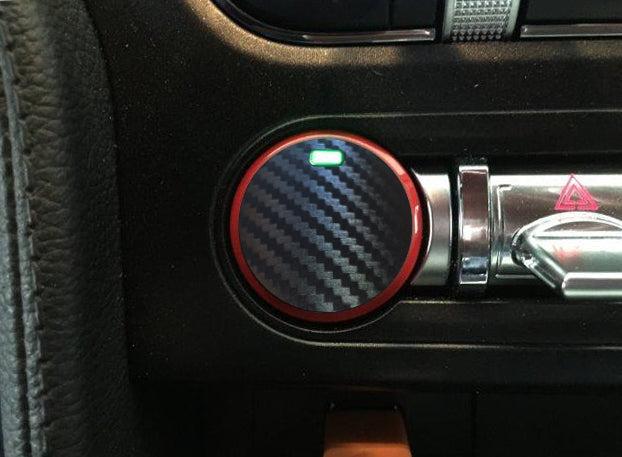 Anchor Room Push Button Decal Solid (2015-2023 Mustang) - Competition Orange - 15FM_PBSH_SO_CO