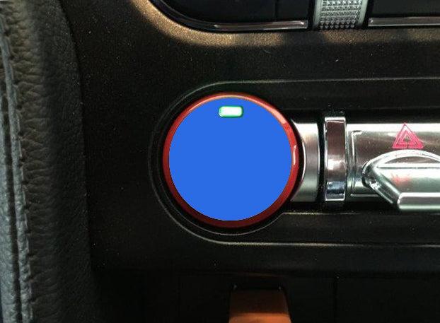 Anchor Room Push Button Decal Solid (2015-2023 Mustang) - Red  - 15FM_PBSH_SO_R