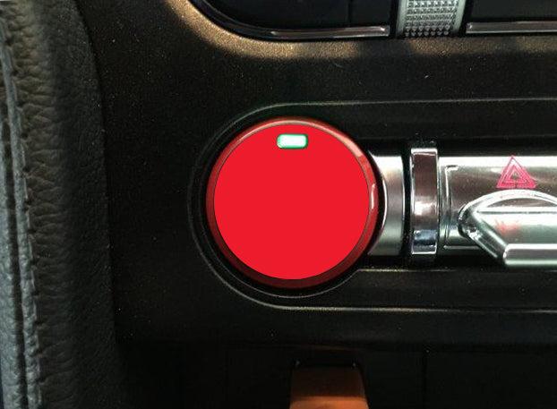 Anchor Room Push Button Decal Solid (2015-2023 Mustang) - Real Teal - 15FM_PBSH_SO_RT