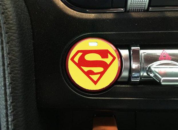 Anchor Room Push Button Decal "Superman" (2015-2023 Mustang) - 15FM_PBSH_SM