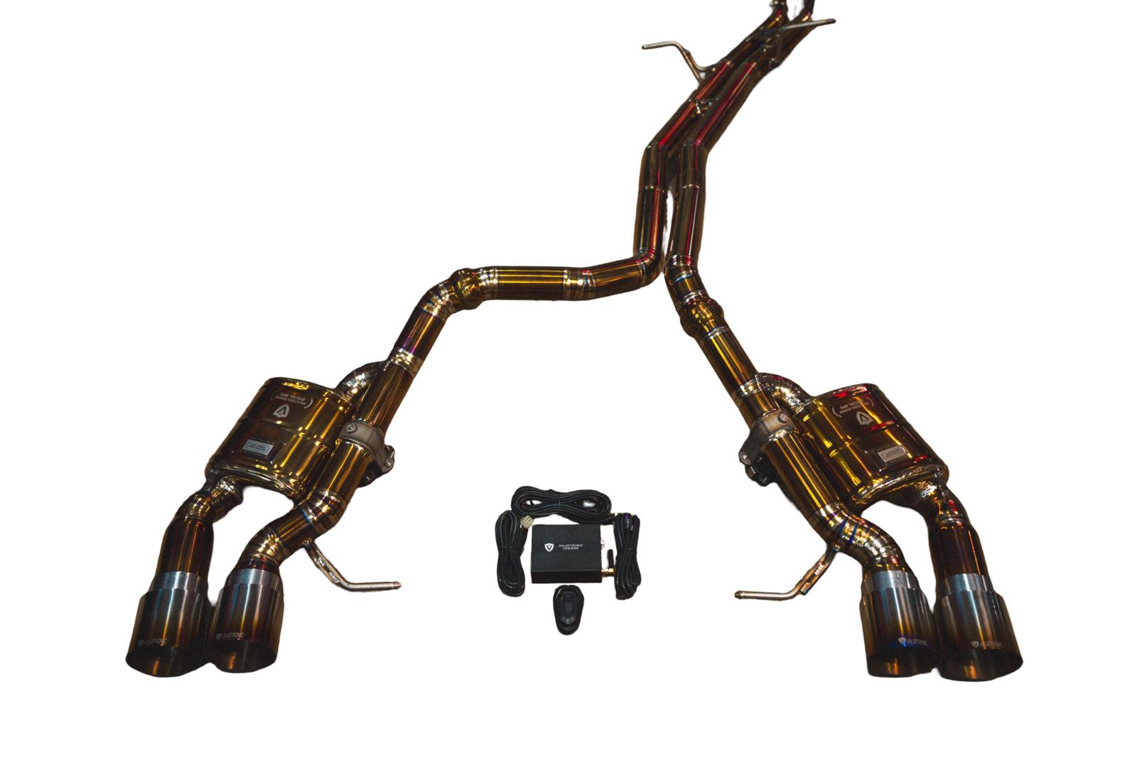 Valvetronic Designs 2014-2024 Porsche 95B Macan S,GTS,Turbo, 3.0,3.6L, Catback Grade 5 Titanium Titanium 4.0 Inch Outlet - POR.95B.MAC.VSES.TI