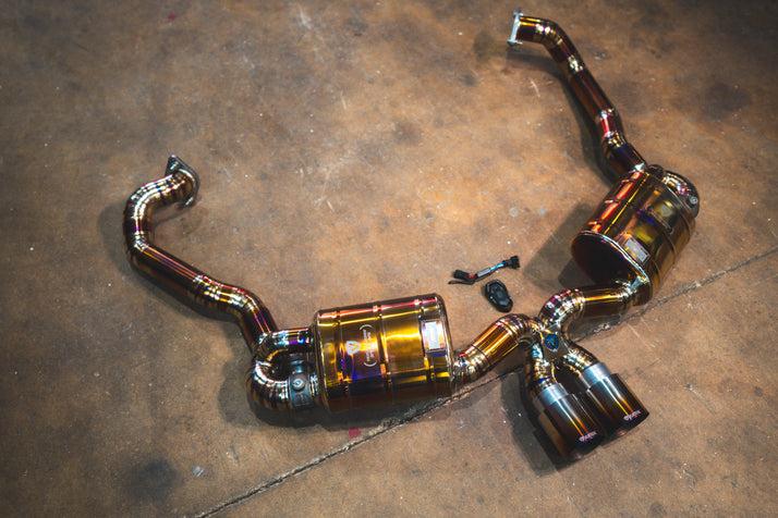 Valvetronic Designs 2012-2016 Porsche 981 Boxster, Cayman, 2.7,3.4L, Catback Grade 5 Titanium Titanium 3.5 Inch Outlet Tips - POR.981.VSES.TI