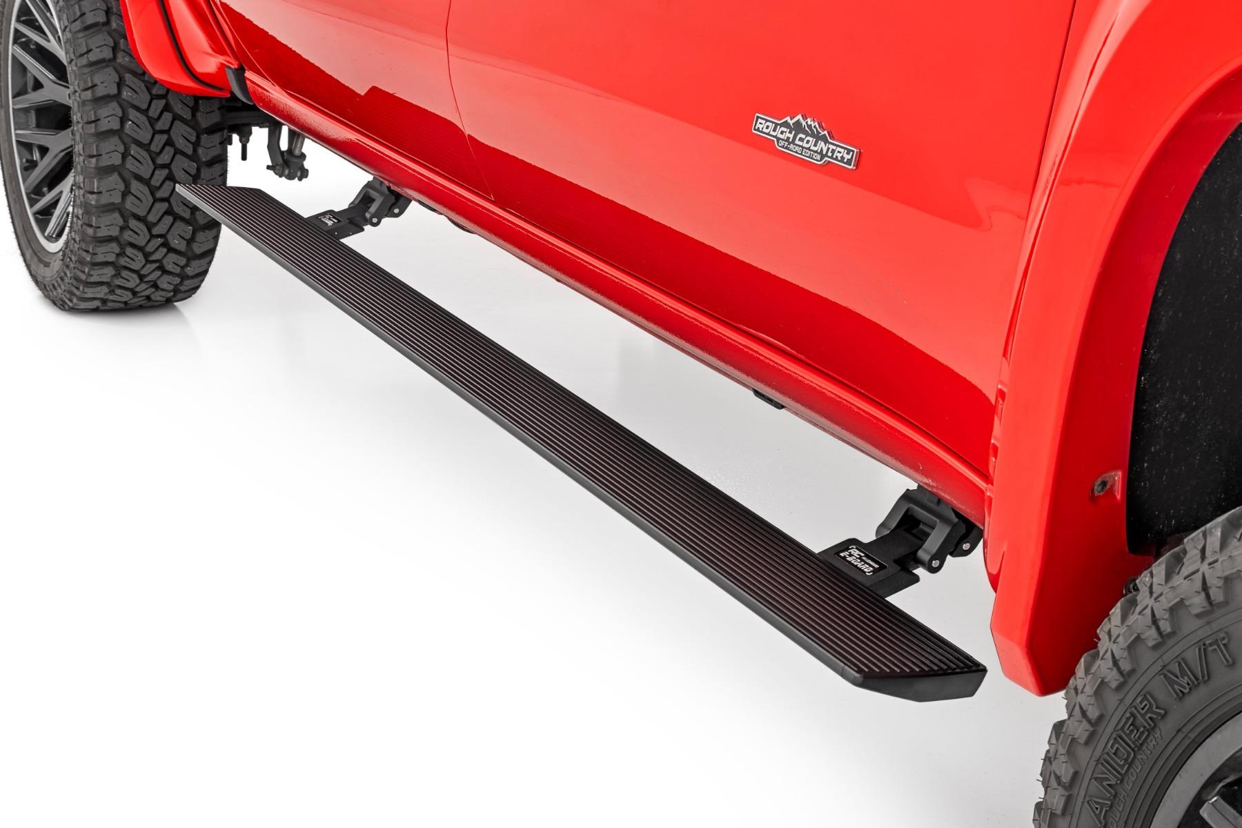 Rough Country Power Running Boards Dual Electric Motor Double Cab Silverado/Sierra 1500/2500HD/3500HD (19-26) (2019-2026 Sierra 1500, Silverado 1500, Sierra 3500 HD, Sierra 2500 HD, Silverado 2500 HD, Silverado 3500 HD, Sierra 1500 Limited, Silverado 1500