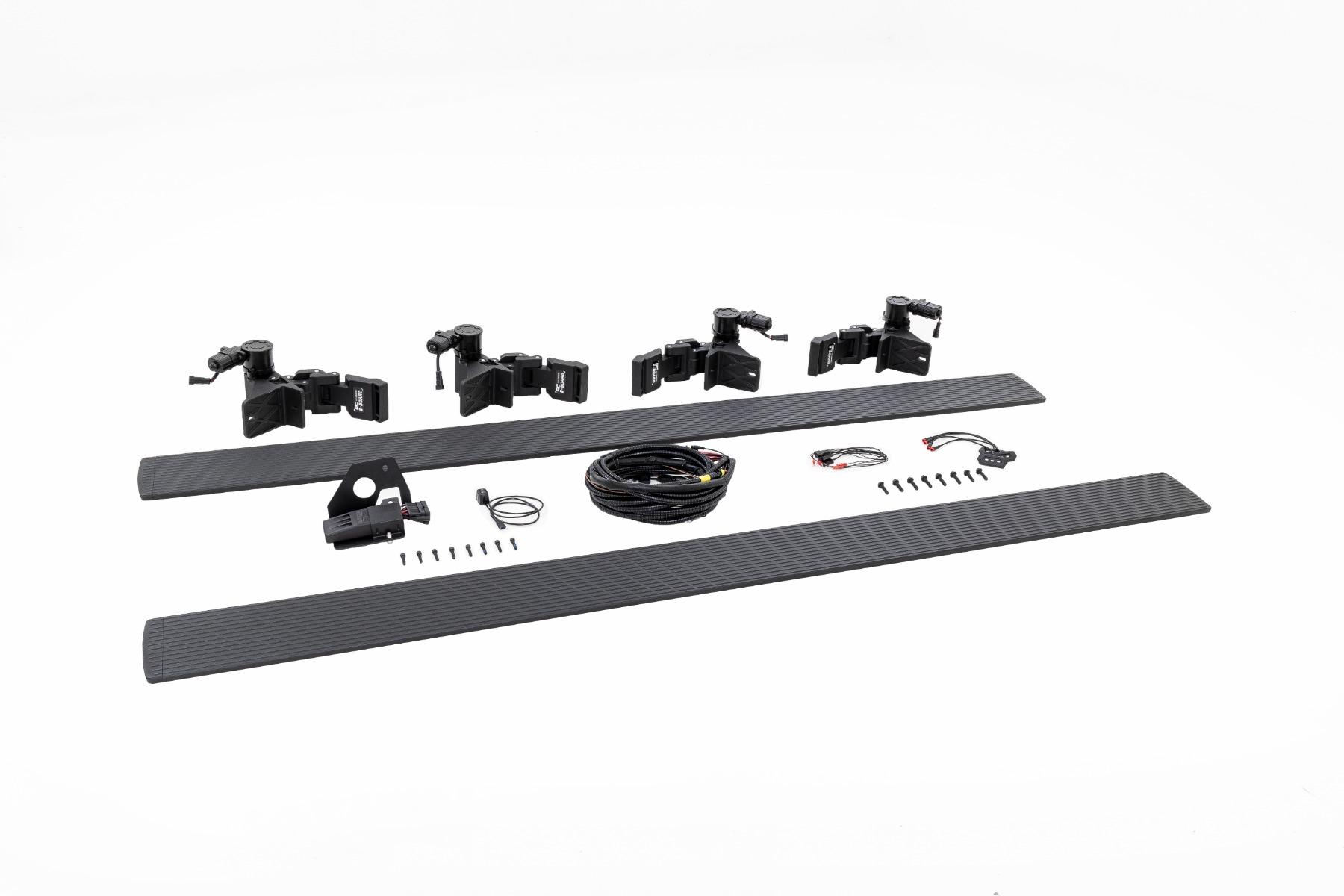 Rough Country Power Running Boards Dual Electric Motor Double Cab Silverado/Sierra 1500/2500HD/3500HD (19-26) (2019-2026 Sierra 1500, Silverado 1500, Sierra 3500 HD, Sierra 2500 HD, Silverado 2500 HD, Silverado 3500 HD, Sierra 1500 Limited, Silverado 1500