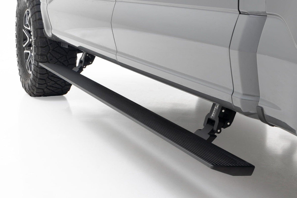 Rough Country Power Running Boards Dual Electric Motor Ford F-150/Lightning/F-250/F-350/Raptor (15-26) (2015-2026 F-150, F-350 Super Duty, F-250 Super Duty, F-150 Lightning) - PSR71525