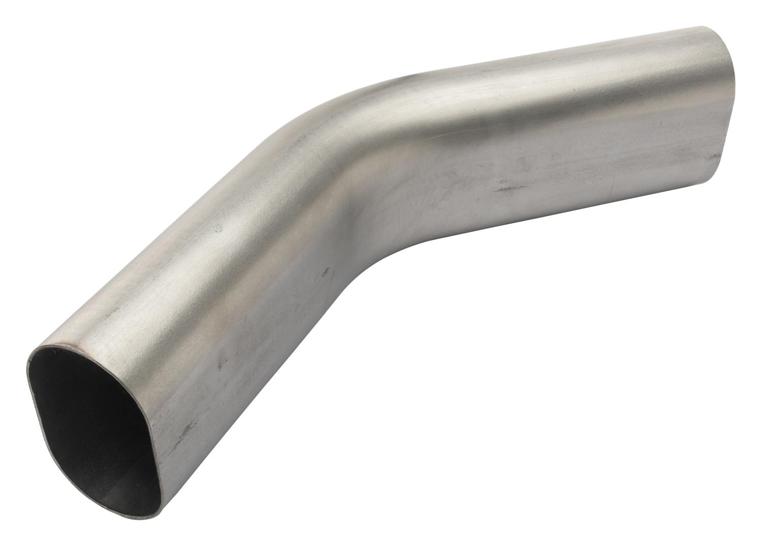 Pypes 3 Inch Oval 45 Degree Vertical Exhaust Bend 304 Stainless Steel Low-Profile Ground Clearance - PVM44