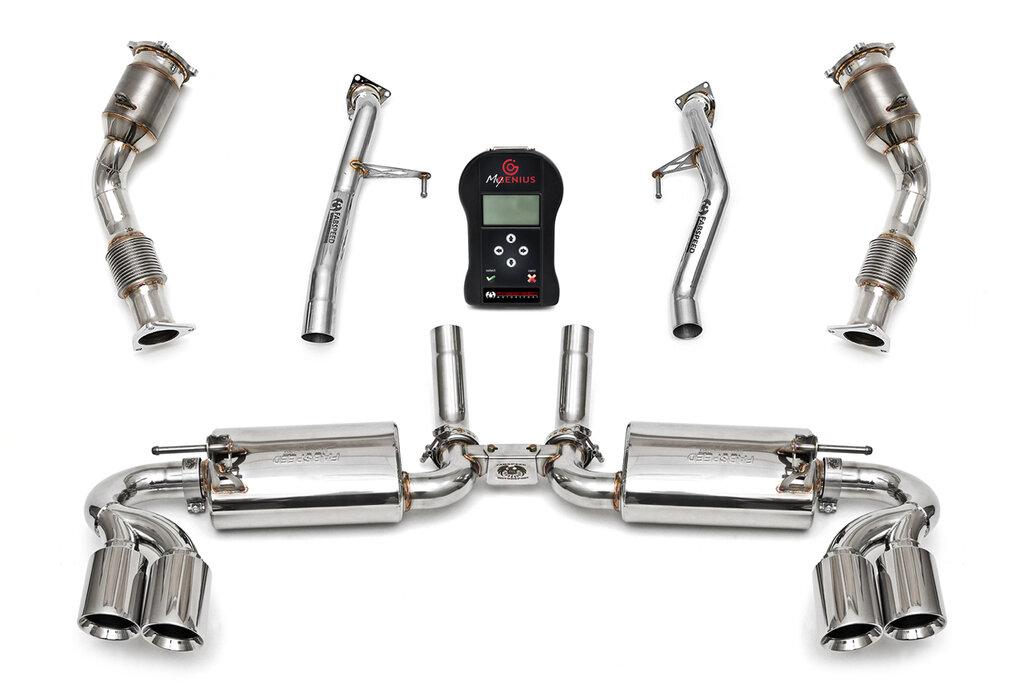 Fabspeed 2008-2010 Porsche 957 Cayenne Turbo Sport Performance Package with Quad Style Tips - Polished Stainless Steel. - FS.POR.957T.SPKGP