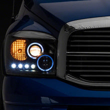 Raxiom Led Halo Projector Headlights; Black Housing; Clear Lens (2006-2008 Ram 1500) - R110149