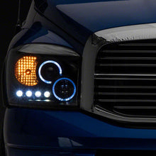 Raxiom Led Halo Projector Headlights; Black Housing; Clear Lens (2006-2008 Ram 1500) - R110149