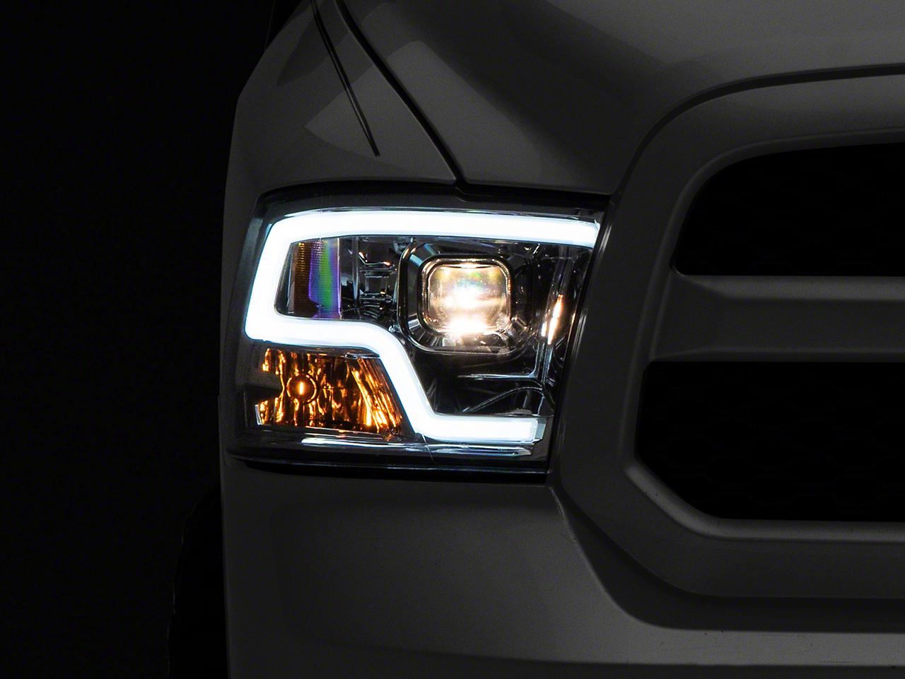 Raxiom Led Halo Headlights; Chrome Housing; Clear Lens (2009-2018 Ram 1500, 1500) - R111517