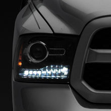 Raxiom 09-18 Dodge RAM 1500 LED Halo Headlights w/Switchback Turn Signals- Blk Housing (Clear Lens) - R111518