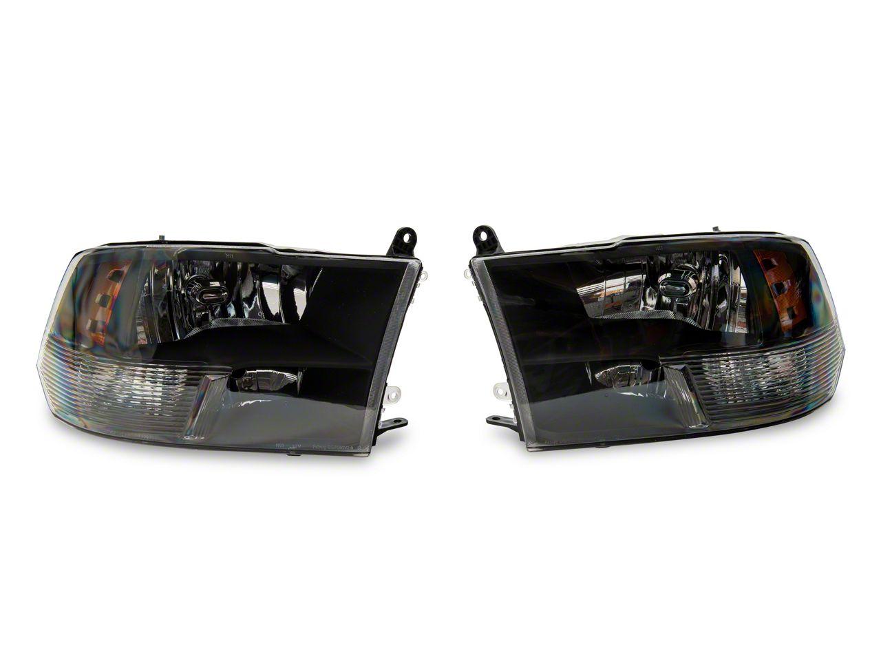 Raxiom Axial Series Euro Style Headlights With Dual Bulb; Black Housing; Clear Lens (2009-2018 1500, Ram 2500, 2500, Ram 3500, 3500, Ram 1500) - R118016