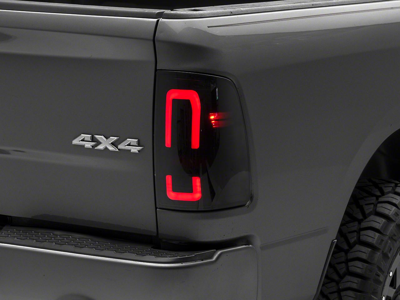 Raxiom Axial Series Led Tail Lights; Black Housing; Smoked Lens (2009-2018 Ram 1500, 1500, Ram 2500, 2500, Ram 3500, 3500) - R131284