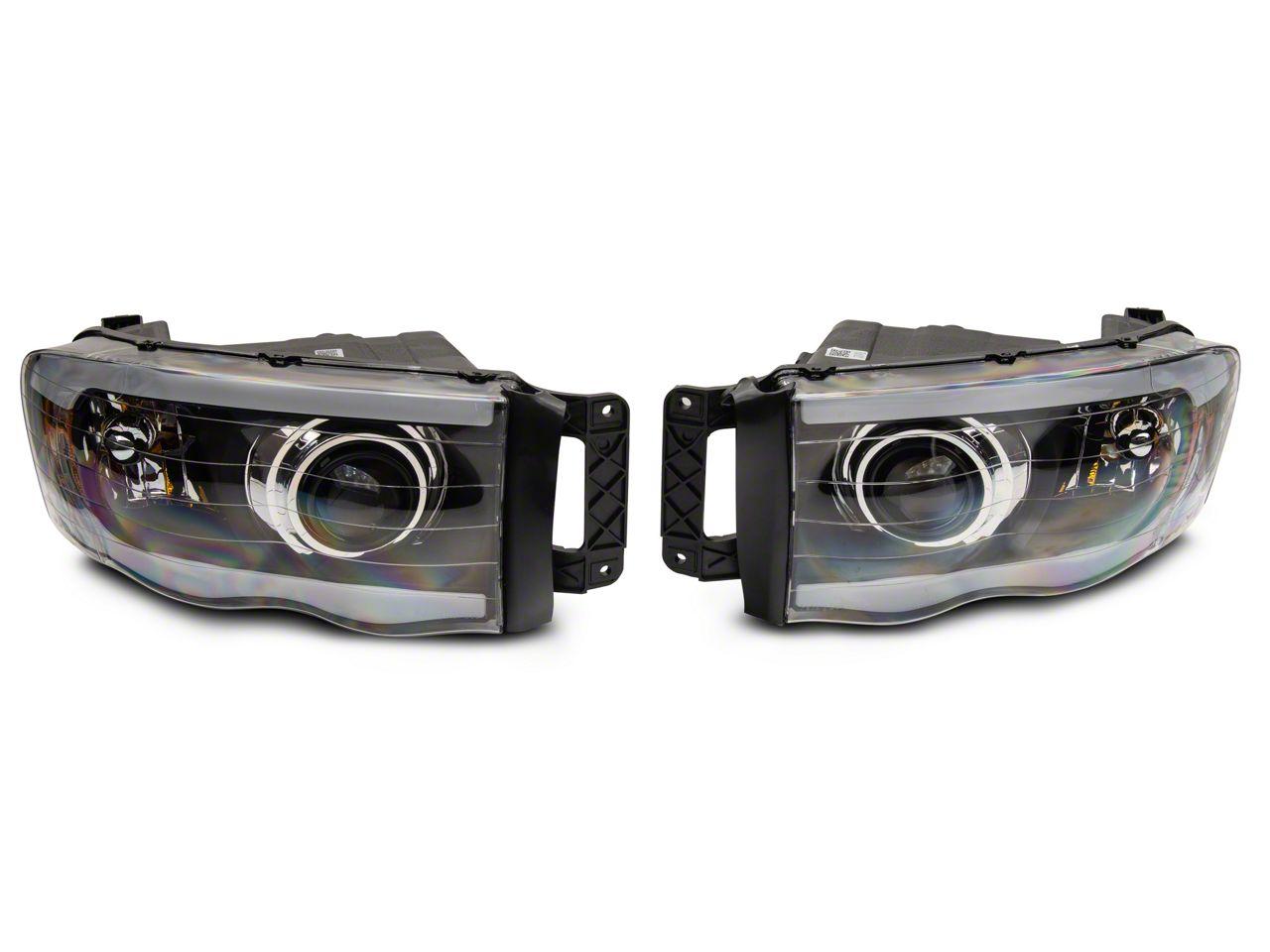 Raxiom Axial Series Led Projector Headlights; Black Housing; Clear Lens (2002-2005 Ram 1500, Ram 2500, Ram 3500) - R131477