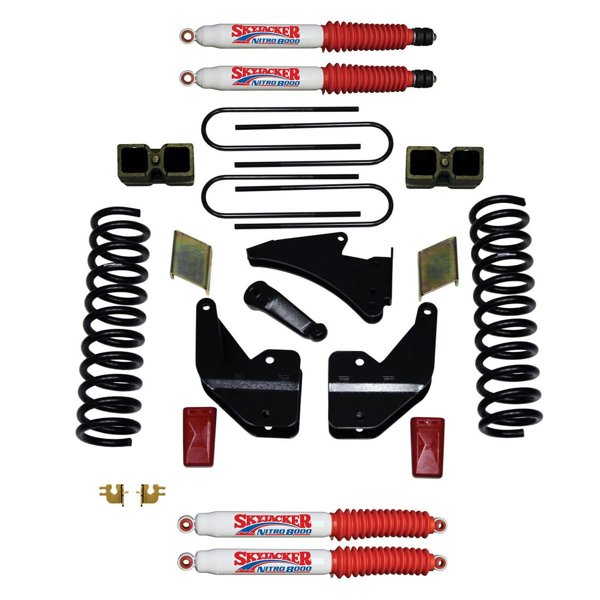 Skyjacker Suspension Lift Kit w/Shock Nitro Shocks 3.5-4 Inch Lift 13-19 Ram 3500 Incl. Front Coil Springs Rear Block And U-Bolts - R13451K-N