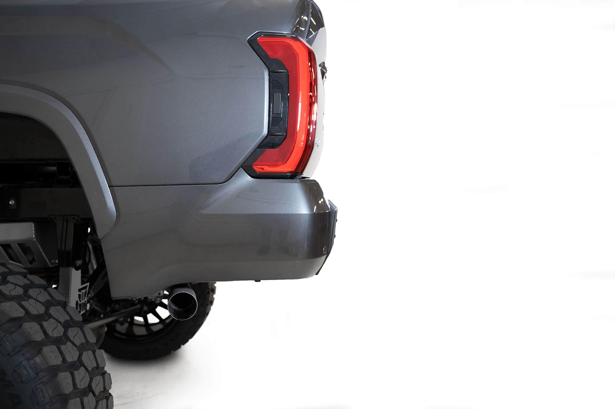 Addictive Desert Designs Toyota Tundra 2022 - Up Stealth Fighter Rear Bumper With Mounts For 2 Cube Lights In Hammer Black With Satin Black Panels - R763271370103