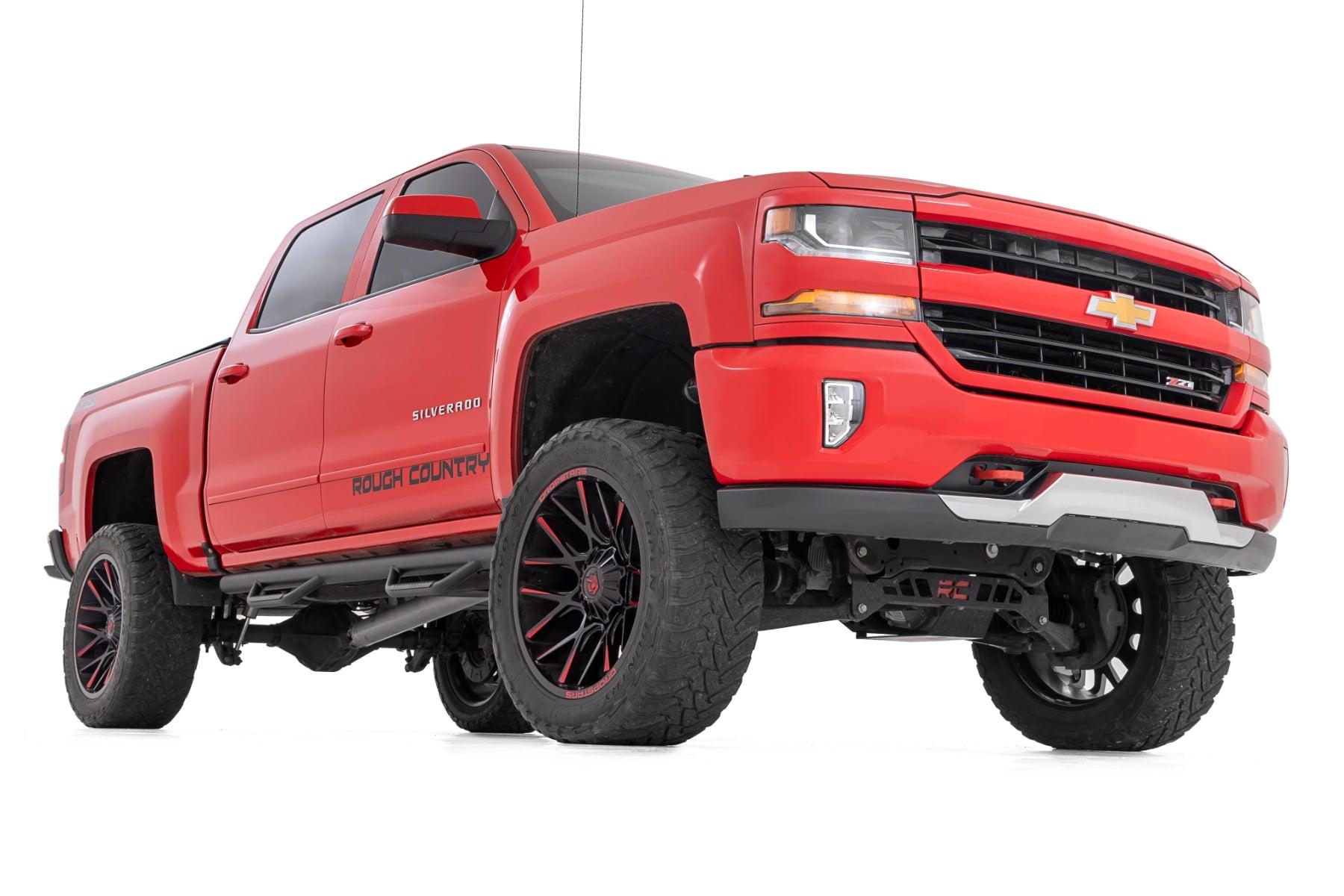 Rough Country Nerf Steps Cab Length Crew Cab Silverado/Sierra 1500 (14-18 & Classic) - RCC1489CCB