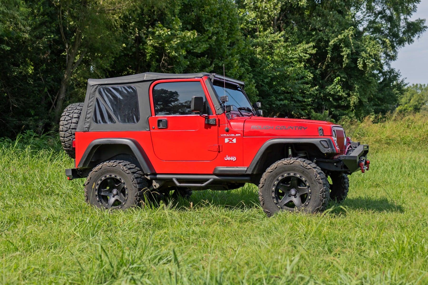 Rough Country Nerf Steps Full Length Jeep Wrangler TJ 4WD (1997-2006) (1997-2006 Wrangler) - RCJ9746A