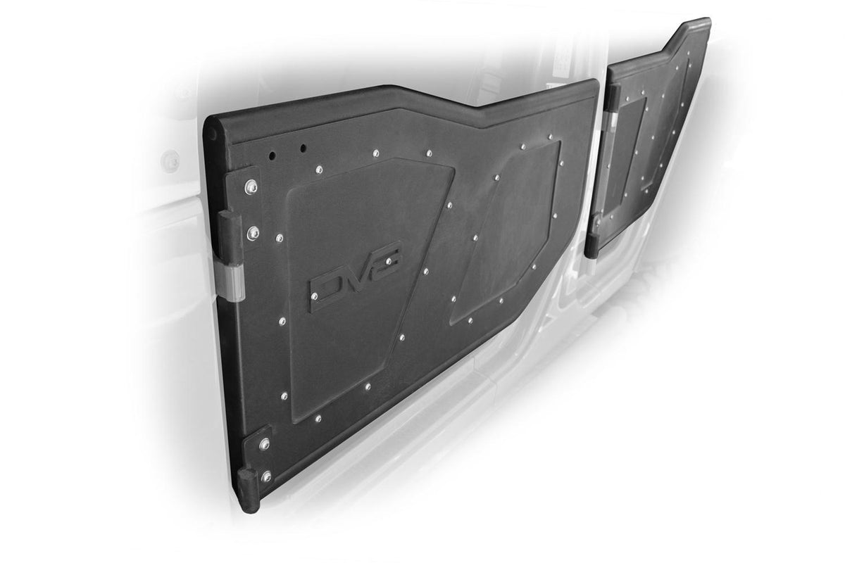 DV8 Offroad Rock Doors; Plated Steel; Rear (2007-2018 Wrangler JK, Wrangler) - RDSTTB-01R