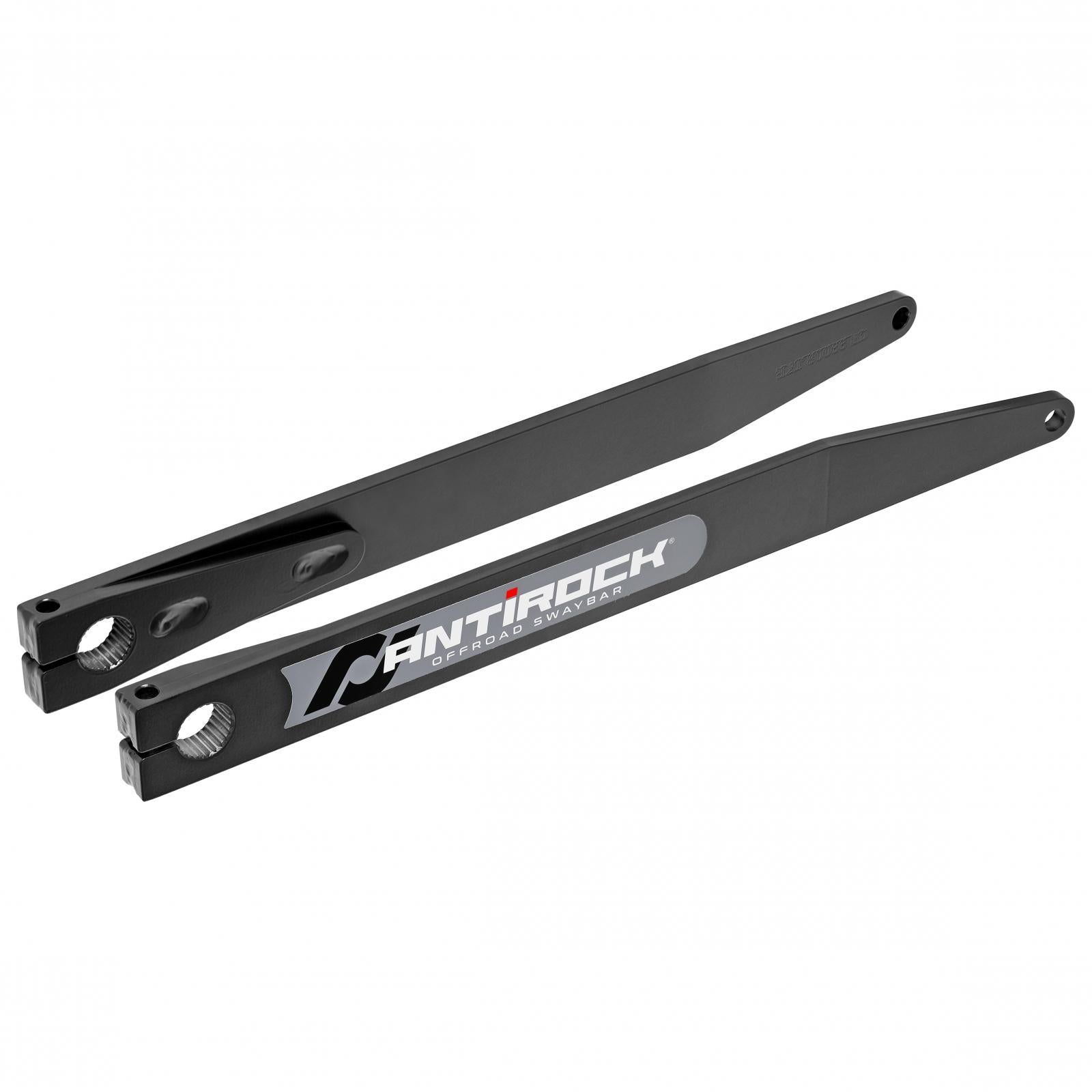 RockJock 4x4 Antirock Fabricated Steel Sway Bar Arms 07-18 Wrangler JK Bent Style 21 Inch Long OAL 19.5 Inch C-C Slight Bend Includes Stickers Pair - RJ-232200-101