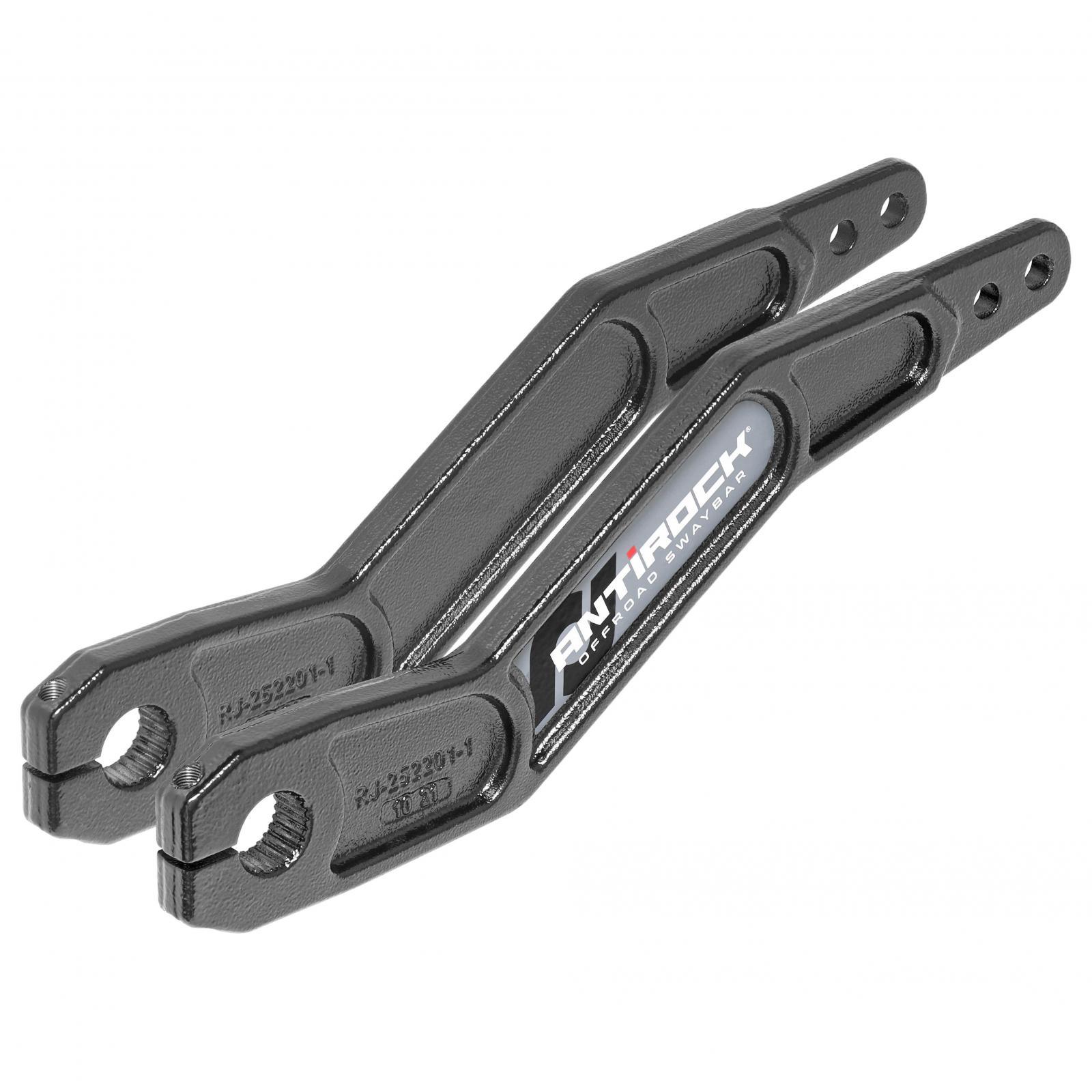 RockJock 4x4 Antirock Forged Chromoly Sway Bar Arms 16.2 Inch Long x 25 Spline Vertically Offset Incl. Stickers Pair - RJ-252201-101