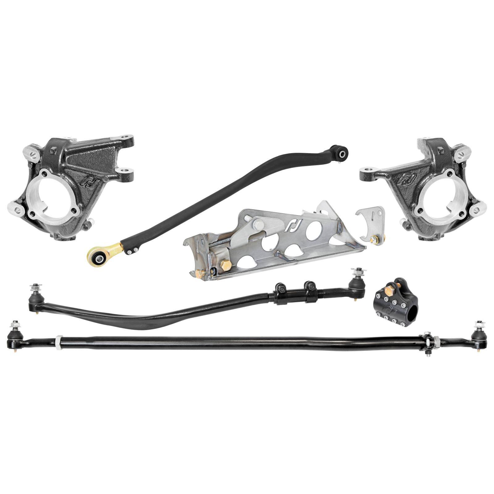 RockJock 4x4 CurrectLync Wrangler JK High Steer Kit For Ram Assist. Incl. Knuckles Drag Link Tie Rod Jeep JL/JT Trac Bar Trac Bar Reloc/Ram Mount Tie Rod Clamp - RJ-430000-101