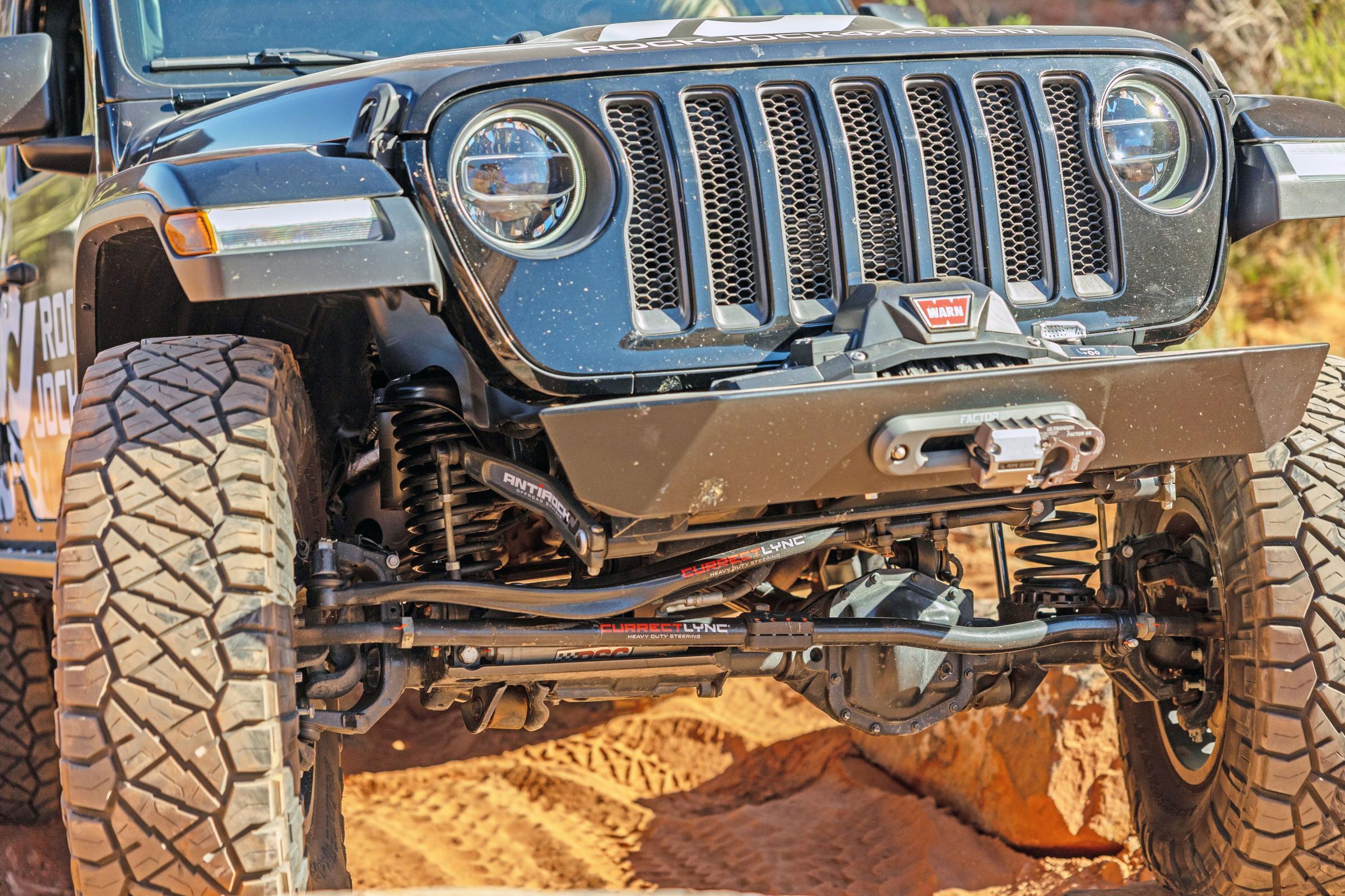 RockJock 4x4 CurrectLync Jeep JL/JT High Steer Kit For Ram Assist And Non-Rubicon Axle. Incl. Knuckles Drag Link Tie Rod Trac Bar Reloc/Ram Mount Axle Bracket Ram Assist Tie Rod Clamp - RJ-440000-103