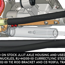 RockJock 4x4 Currectlync JL/JT High Steer Front Trac Bar Relocation and Steering Stabilizer Shock Mount Axle Bracket - RJ-441110-101