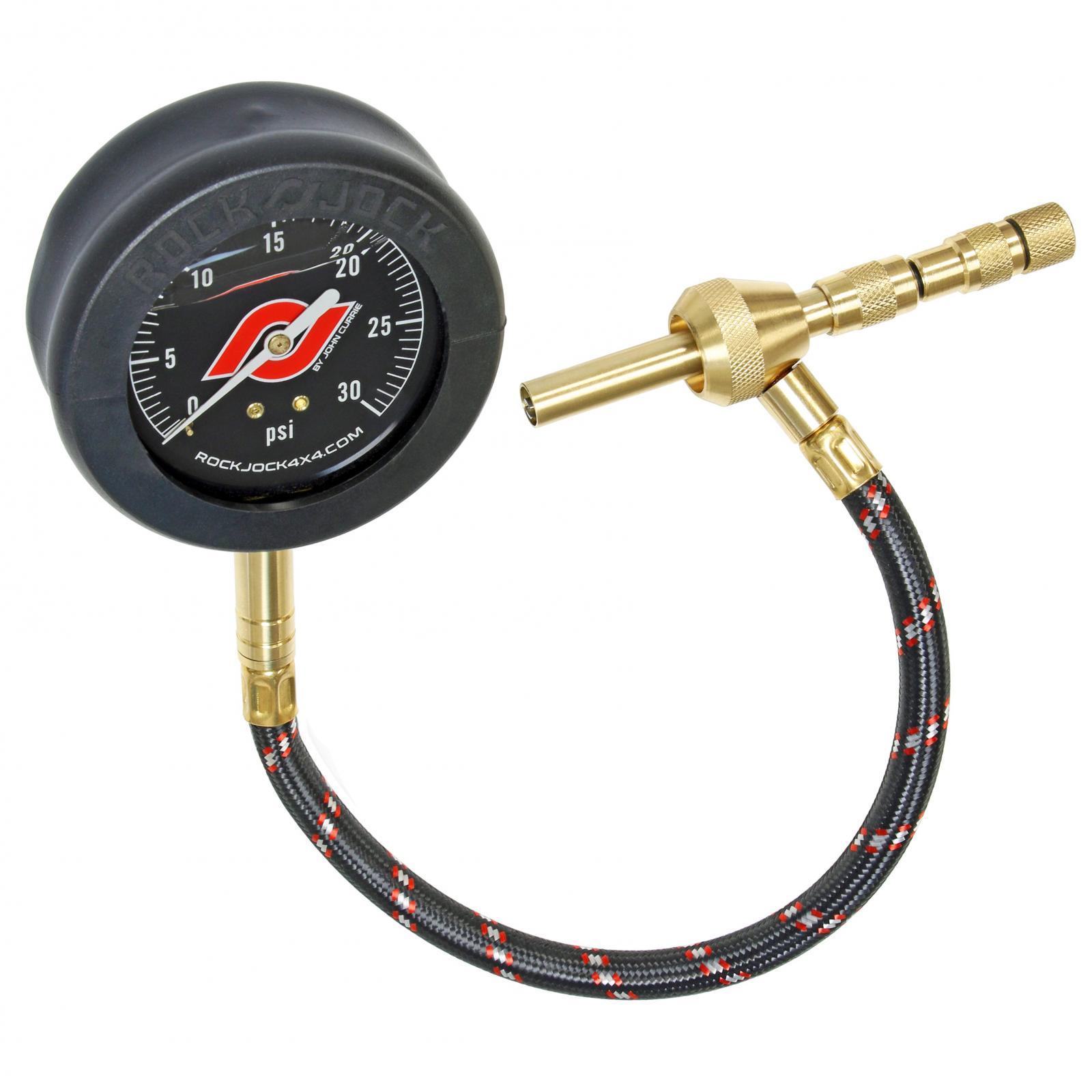 RockJock 4x4 Elite Analog Tire Deflator 3 Inch Stainless Steel Liquid Filled Gauge Rubber Cover Zipper Case - RJ-560200-101