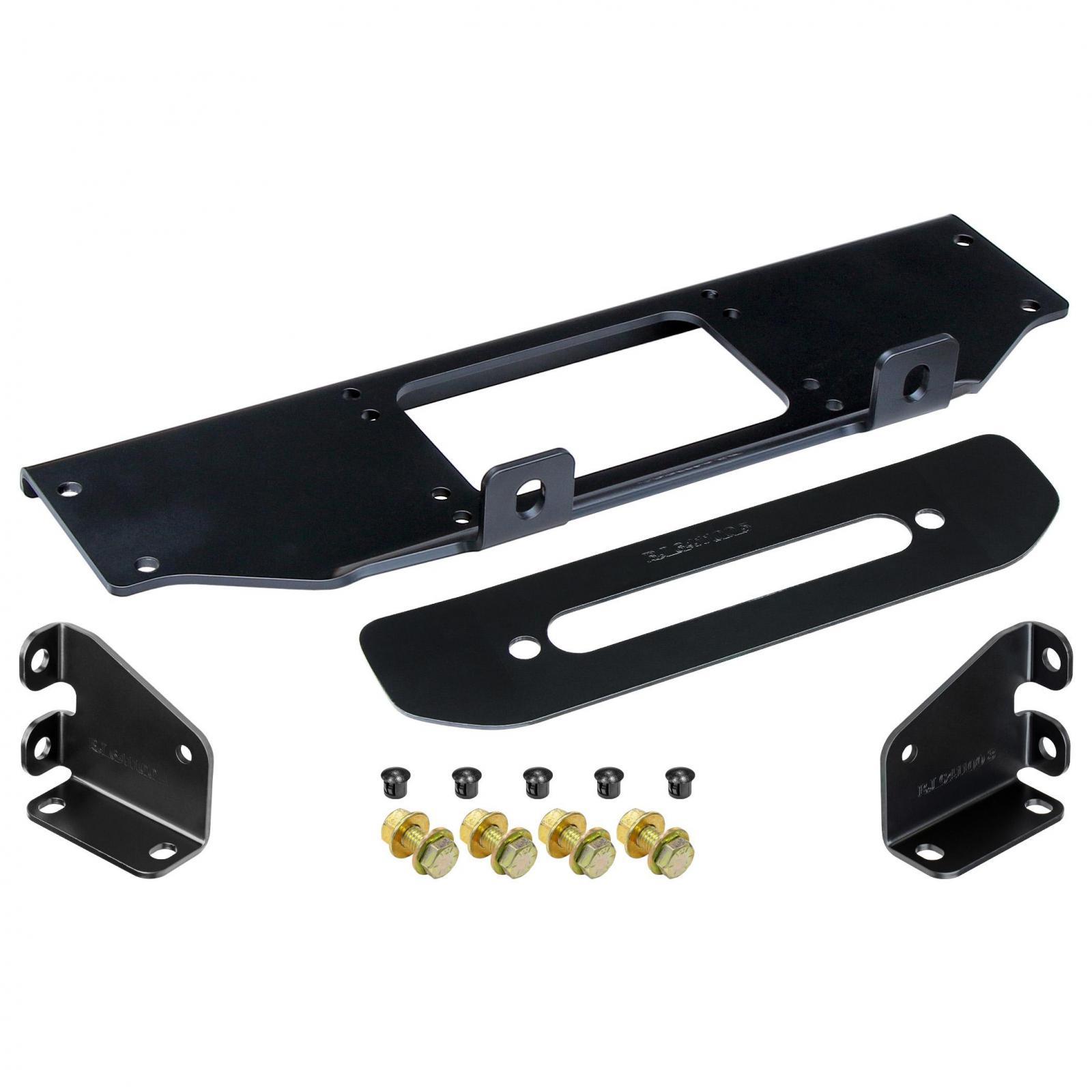 RockJock 4x4 JL/JT Winch Plate Kit for Factory Steel Bumper (for use with or without CE-9033JLS RockJock Towing Kit) - RJ-641100-101