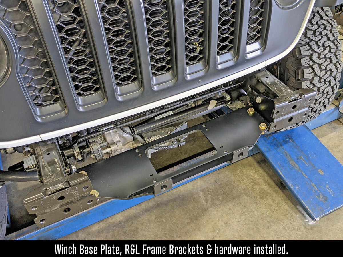 RockJock 4x4 JL/JT Winch Plate Kit for Factory Steel Bumper (for use with or without CE-9033JLS RockJock Towing Kit) - RJ-641100-101