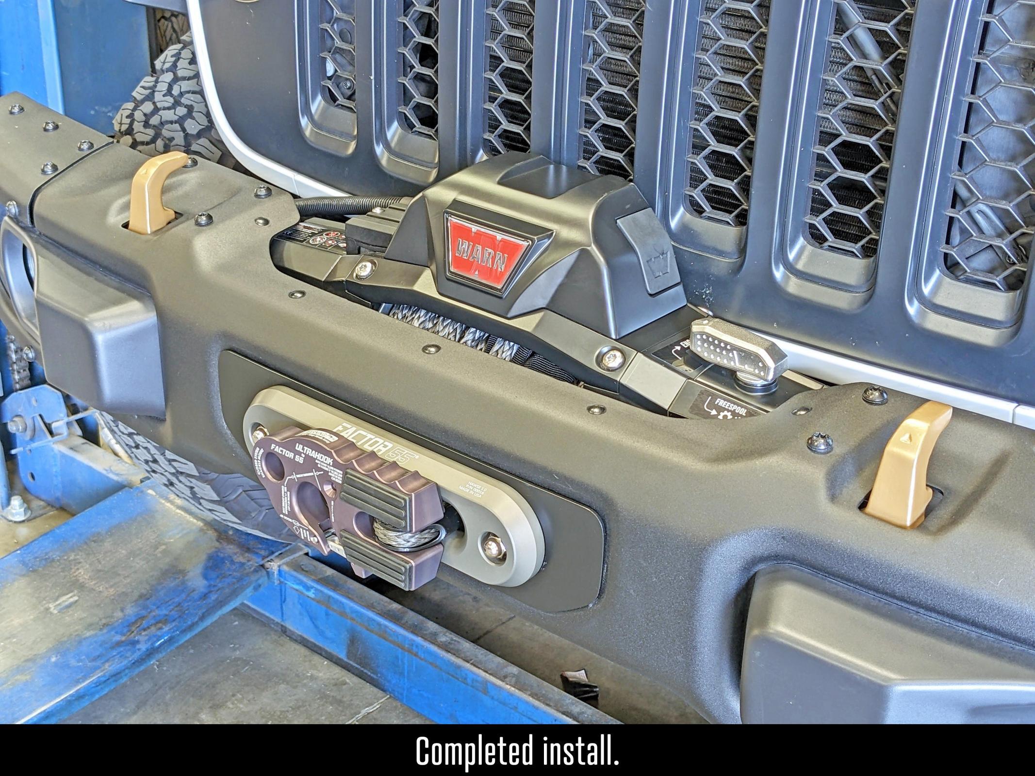 RockJock 4x4 JL/JT Winch Plate Kit for Factory Steel Bumper (for use with or without CE-9033JLS RockJock Towing Kit) - RJ-641100-101