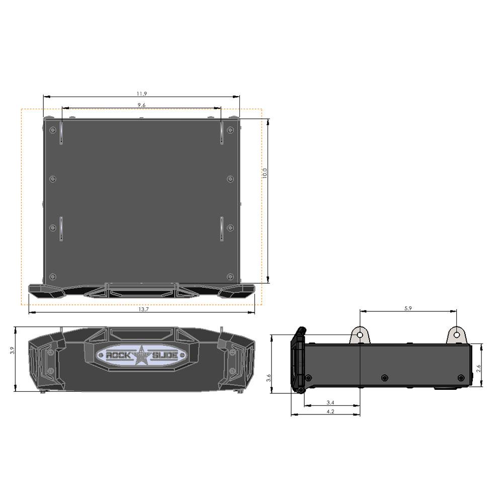 Rock Slide Engineering R-STEP 9 Inch Wide For 2016-2023 Toyota Tacoma Bed Step Attachment Brackets Behind Passenger Rear Tire (2016-2023 Tacoma) - RS-970