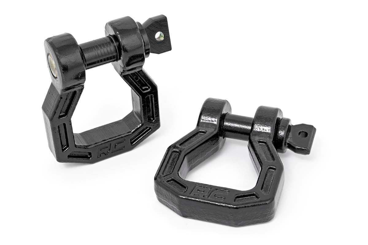 Rough Country Forged D-Ring Set (Black, Pair) - RS118