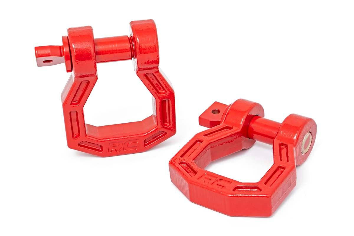 Rough Country Forged D-Ring Set (Red, Pair) - RS119