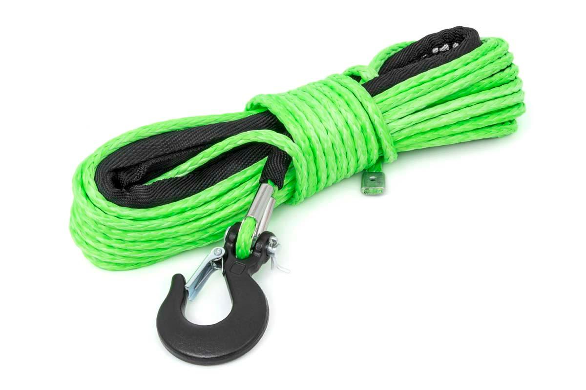 Rough Country Green 1/4in Synthetic Winch Rope, UTV, ATV - RS142