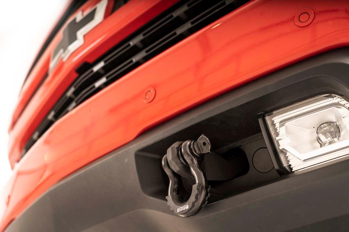 Rough Country Chevy Tow Hook to Shackle Conversion Kit w/ Standard D-Rings & Rubber Isolators (19-20 Silverado 1500) (2019-2020 Silverado 1500) - RS155
