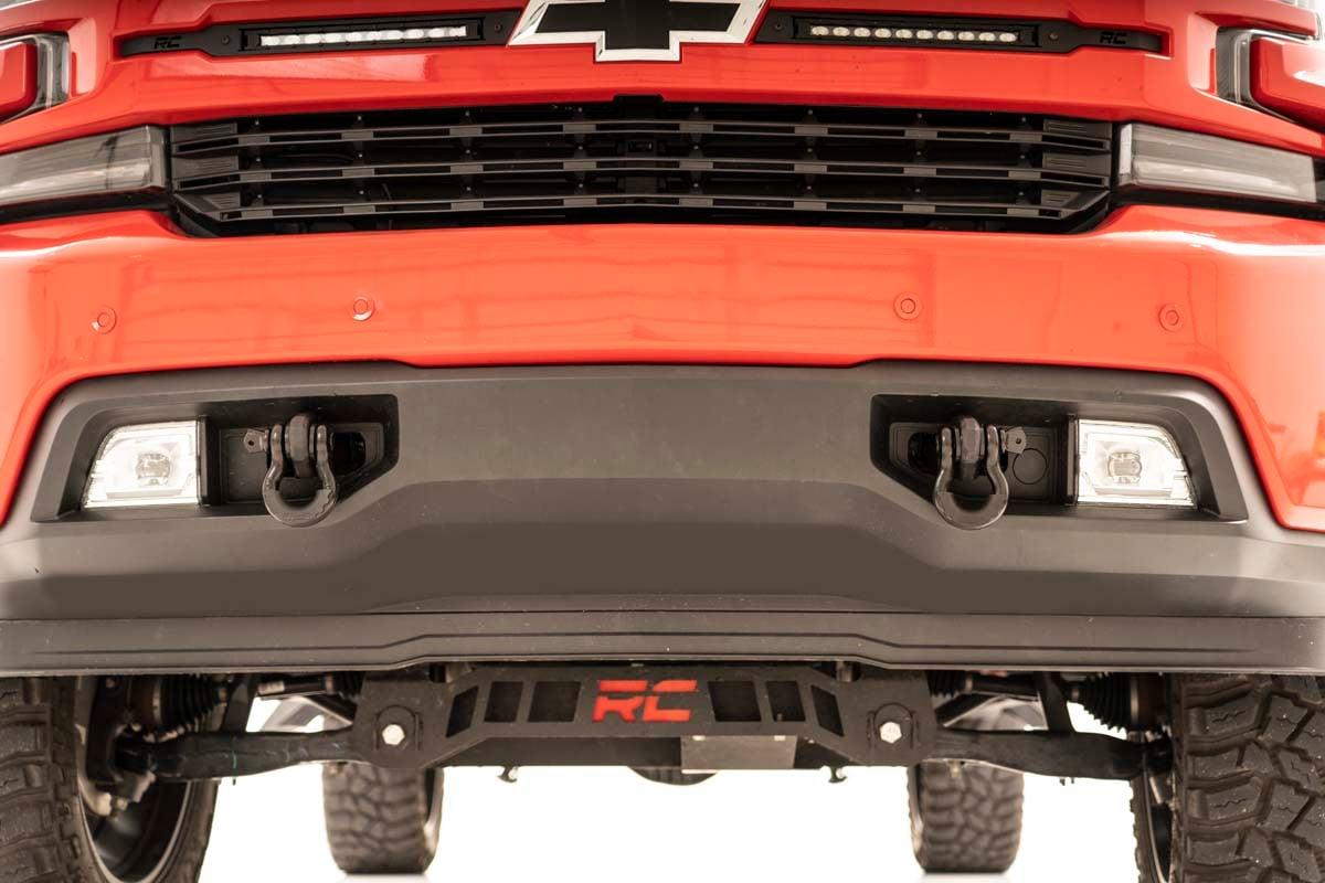Rough Country Chevy Tow Hook to Shackle Conversion Kit w/ Standard D-Rings & Rubber Isolators (19-20 Silverado 1500) (2019-2020 Silverado 1500) - RS155