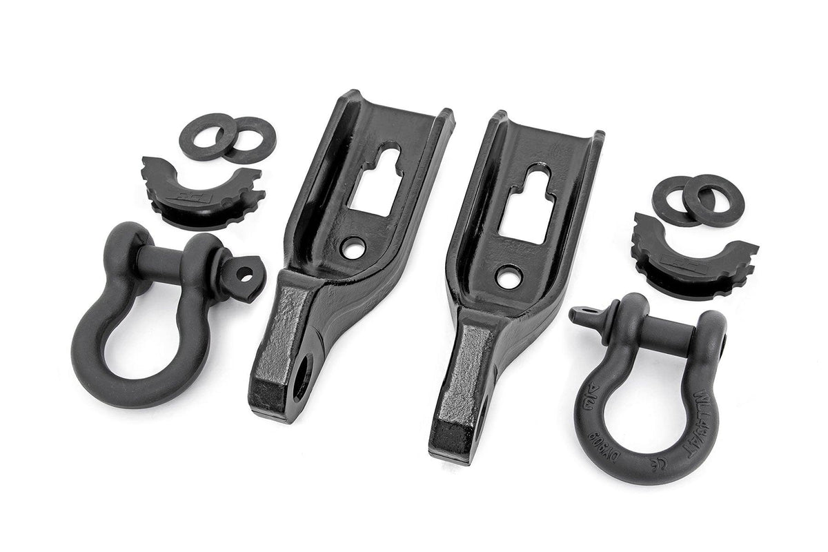 Rough Country Ford Tow Hook to Shackle Conversion Kit w/D-Ring & Rubber Isolators (09-20 F-150) - RS158