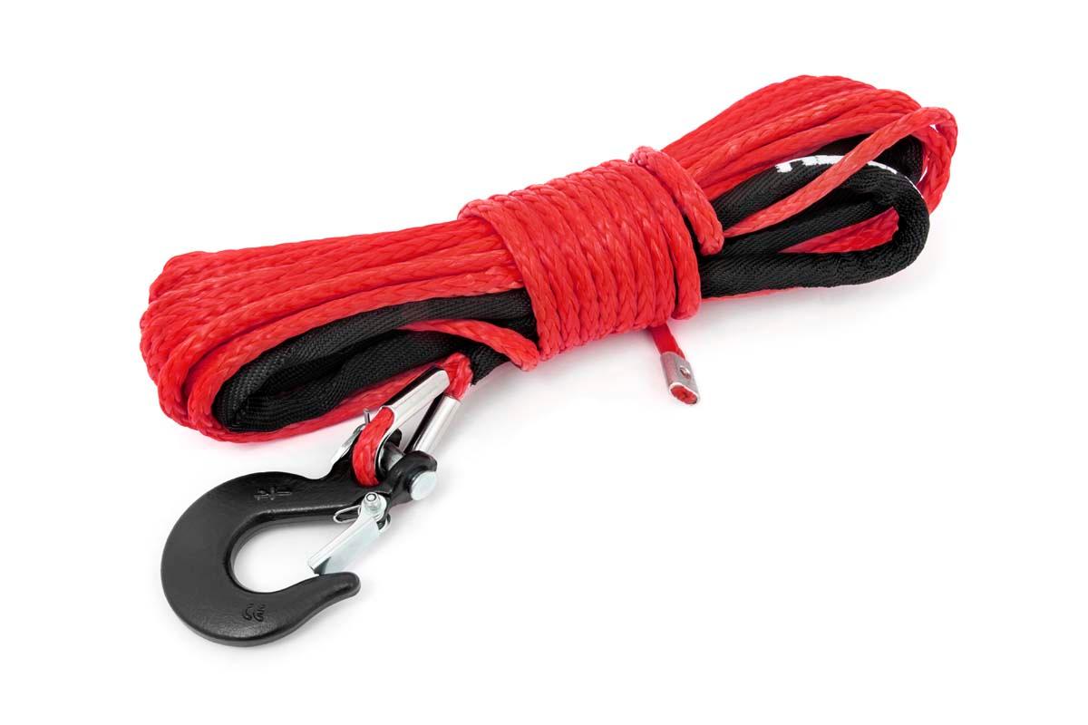 Rough Country Red 1/4in Synthetic Winch Rope; UTV, ATV - RS161