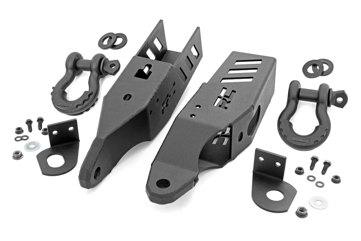 Rough Country RS172 Tow Hook Brackets with Standard D-Ring & Rubber Isolators (2021+ Ford Bronco 4WD)