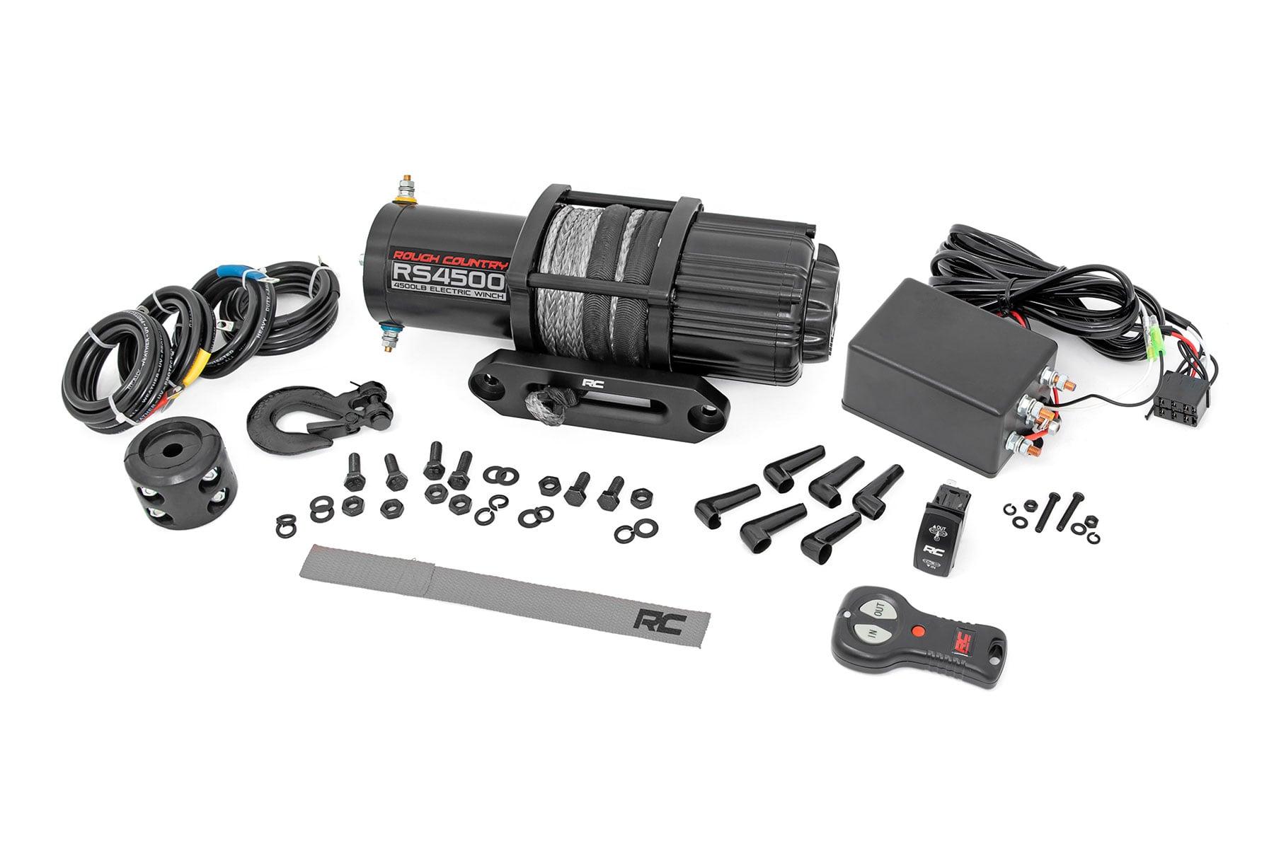 Rough Country 4500-LB Winch W/ Remote UTV Synthetic Rope - RS4500SA